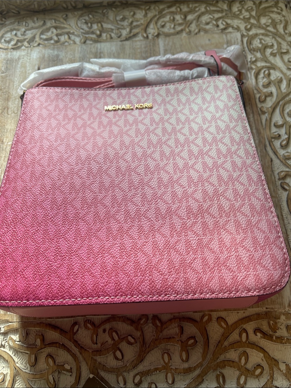 Michael Kors Carnation Pink Jet Set Travel Strap